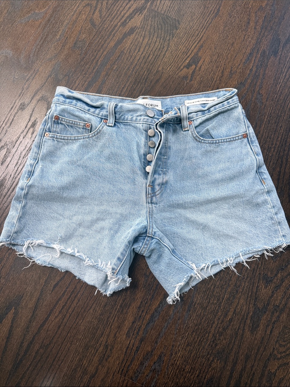 Light Blue High-Rise Denim Shorts